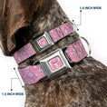 Load image into Gallery viewer, Lilo & Stitch Angel Sitting Pose Full Color Pink Seatbelt Buckle Collar - Lilo & Stitch Angel Poses Scattered Pinks
