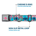Load image into Gallery viewer, Lilo & Stitch Flower Full Color Blue/Pink Seatbelt Buckle Collar - Lilo & Stitch Stitch Expressions and Tropical Flowers Blues/Pinks
