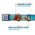 Load image into Gallery viewer, The Little Mermaid Sea Flower Full Color Blue/Purple Seatbelt Buckle Collar - The Little Mermaid Live Action Ariel Under the Sea Poses Blues
