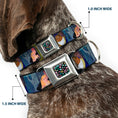 Load image into Gallery viewer, Princess Jewels Full Color Black Multi Color Seatbelt Buckle Collar - Disney Princess Scenes Framed
