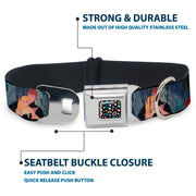 Princess Jewels Full Color Black Multi Color Seatbelt Buckle Collar - Disney Princess Scenes Framed