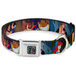 Princess Jewels Full Color Black Multi Color Seatbelt Buckle Collar - Disney Princess Scenes Framed