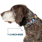 Princess Jewels Full Color Black/Multi Color Seatbelt Buckle Collar - Disney Princess Poses/Castle Blocks