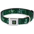 Load image into Gallery viewer, Toy Story Star Icon Full Color Black/Green Seatbelt Buckle Collar - Woody & Friends KEEP CALM & REACH FOR THE SKY Blues
