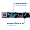 Load image into Gallery viewer, Stitch Smiling CLOSE-UP Full Color Black Seatbelt Buckle Collar - Stitch Snacking Poses Black/Blue
