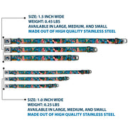 Stitch Smiling CLOSE-UP Full Color Black Seatbelt Buckle Collar - Lilo & Stitch 5-Scene Blocks