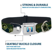 Rex Silhouette Full Colot Black Blue Green Seatbelt Buckle Collar - Buzz Poses/Stars LIKE A BUZZ