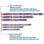 Ariel Face3 Full Color Blue Seatbelt Buckle Collar - Ariel Vivid Underwater Sparkle Poses/Castle