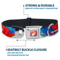 Load image into Gallery viewer, Ariel Face3 Full Color Blue Seatbelt Buckle Collar - Ariel Vivid Underwater Sparkle Poses/Castle
