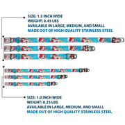 Ariel Face4 Full Color Pink Blue Seatbelt Buckle Collar - ARIEL Sketch Poses Blues/Lavender