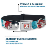 Ariel Face4 Full Color Pink Blue Seatbelt Buckle Collar - ARIEL Sketch Poses Blues/Lavender