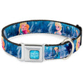 Load image into Gallery viewer, FROZEN Logo Full Color Blues Seatbelt Buckle Collar - Frozen Elsa the Snow Queen Poses/Snowflakes
