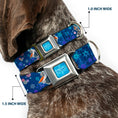 Load image into Gallery viewer, FROZEN Logo Full Color Blues Seatbelt Buckle Collar - Frozen Olaf Poses/Snowflakes Blues
