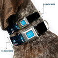 Load image into Gallery viewer, FROZEN Logo Full Color Blues Seatbelt Buckle Collar - Elsa the Snow Queen Poses PERFECT AND POWERFUL Blues/White
