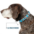 Load image into Gallery viewer, FROZEN Logo Full Color Blues Seatbelt Buckle Collar - Frozen Elsa Face/Action Pose/Snowflakes Blues/White
