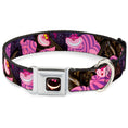 Load image into Gallery viewer, Cheshire Cat Eyes Smile Full Color Seatbelt Buckle Collar - Cheshire Cat Tree Poses
