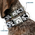 Load image into Gallery viewer, Mickey Mouse Face CLOSE-UP Full Color White Black Seatbelt Buckle Collar - Mickey Mouse Expressions Stacked White/Black
