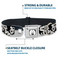Load image into Gallery viewer, Mickey Mouse Face CLOSE-UP Full Color White Black Seatbelt Buckle Collar - Mickey Mouse Expressions Stacked White/Black
