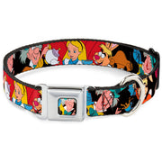 Mad Hatter Face Full Color Seatbelt Buckle Collar - Mad Hatter's Tea Party Poses