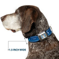 Load image into Gallery viewer, Olaf Face Snowflakes Stitch Full Color Blues White Seatbelt Buckle Collar - Olaf/Snowflakes Stitch Blues/White
