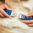 Load image into Gallery viewer, Olaf Face Snowflakes Stitch Full Color Blues White Seatbelt Buckle Collar - Olaf/Snowflakes Stitch Blues/White
