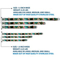 Load image into Gallery viewer, Anna Silhouette Full Color Blues Green Pink Seatbelt Buckle Collar - Anna & Hans/Anna & Kristoff Poses
