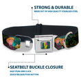 Load image into Gallery viewer, Anna Silhouette Full Color Blues Green Pink Seatbelt Buckle Collar - Anna & Hans/Anna & Kristoff Poses
