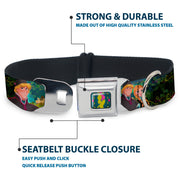 Anna Silhouette Full Color Blues Green Pink Seatbelt Buckle Collar - Anna & Hans/Anna & Kristoff Poses