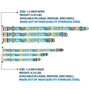 Frozen Sun Full Color Blue/Yellows Seatbelt Buckle Collar - Olaf Summertime Snapshots