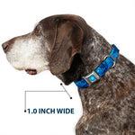 Ariel Daydreaming Full Color Blues Seatbelt Buckle Collar - Ariel Silhouette Poses/Castle Blues