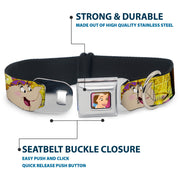 Dog Collar DYEL-Surprised Belle Full Color Pink - Beauty & the Beast Be Our Guest Scenes