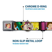 Dog Collar DYEL-Surprised Belle Full Color Pink - Beauty & the Beast Be Our Guest Scenes