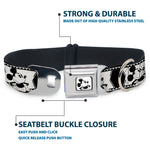 Mickey Standing Full Color White/Black Seatbelt Buckle Collar - Mickey Standing Pose Film Strip White/Black