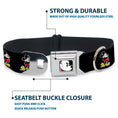 Load image into Gallery viewer, Classic Mickey Mouse Face CLOSE-UP Full Color Seatbelt Buckle Collar - Classic Mickey Mouse Pose Black
