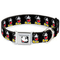 Load image into Gallery viewer, Classic Mickey Mouse Face CLOSE-UP Full Color Seatbelt Buckle Collar - Classic Mickey Mouse Pose Black
