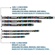 Lilo & Stitch Hibiscus Flower Full Color Black Pink Seatbelt Buckle Collar - OHANA MEANS FAMILY/Stitch & Scrump Poses/Tropical Flora Black/White/Multi Color