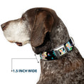 Load image into Gallery viewer, Glowing Tinker Bell Pose Full Color Seatbelt Buckle Collar - Glowing Tinker Bell Poses/Butterflies & Flowers Black/Multi Neon
