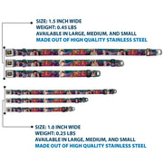 Aladdin Flower Motif Full Color Black/Gold Seatbelt Buckle Collar - Aladdin & Jasmine Scenes/Castle/Birds