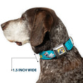 Load image into Gallery viewer, Olaf Face Frozen Sun Full Color Seatbelt Buckle Collar - Olaf Pose I LOVE WARM HUGS Stripe Blues
