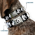 Load image into Gallery viewer, Mickey Mouse Face3 CLOSE-UP Full Color Black/White Seatbelt Buckle Collar - Mickey Mouse Expressions CLOSE-UP Black/White
