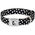 Load image into Gallery viewer, Mickey Mouse Face3 CLOSE-UP Full Color Black/White Seatbelt Buckle Collar - Mickey Mouse Hand Gestures Scattered Black/White
