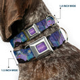 Load image into Gallery viewer, URSULA Full Color Purple-Fade/White Seatbelt Buckle Collar - Ursula 4-Poses/Shells/Ivy/Bubbles Purples/Blues
