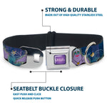 URSULA Full Color Purple-Fade/White Seatbelt Buckle Collar - Ursula 4-Poses/Shells/Ivy/Bubbles Purples/Blues