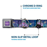 URSULA Full Color Purple-Fade/White Seatbelt Buckle Collar - Ursula 4-Poses/Shells/Ivy/Bubbles Purples/Blues