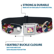 Alice/Cards Full Color Pinks Seatbelt Buckle Collar - Alice in Wonderland Kaleidoscope Scenes
