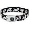 Load image into Gallery viewer, Dalmatian Paw Full Color Black Gray Seatbelt Buckle Collar - Dalmatians Running/Paws Black/Gray/White/Black
