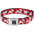 Load image into Gallery viewer, Dalmatian Paw Full Color Black Gray Seatbelt Buckle Collar - Dalmatians Running/Paws Reds/White/Black
