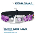 Load image into Gallery viewer, Snowflake Full Color Purple White Seatbelt Buckle Collar - Frozen Anna/Elsa/Olaf Poses/Scenes Purples
