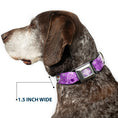 Load image into Gallery viewer, Snowflake Full Color Purple White Seatbelt Buckle Collar - Frozen Anna/Elsa/Olaf Poses/Scenes Purples
