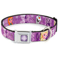 Load image into Gallery viewer, Snowflake Full Color Purple White Seatbelt Buckle Collar - Frozen Anna/Elsa/Olaf Poses/Scenes Purples
